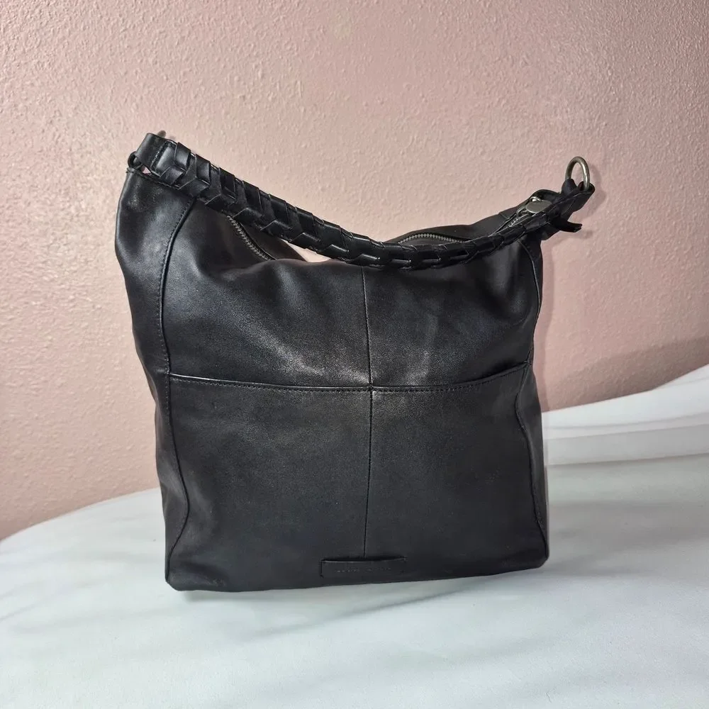 Lucky Brand Vala Leather Black Hobo Bag